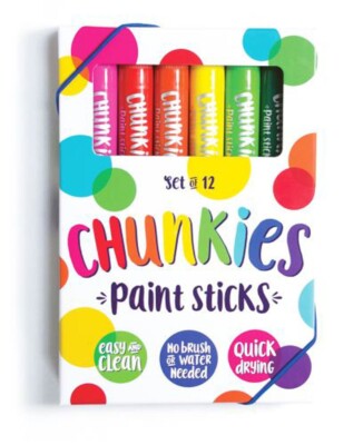 Ooly Chunkie Paint Stick/12 Kids Crayons Age3+ 02594