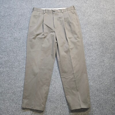 Brooks Brothers Pant Mens Size 37x30 Brown Advantage Chino Pleated