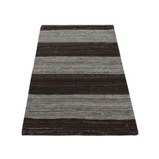 2' x 3' Brown Natural Wool Undyed Flat Weave Kilim Sample Rug R87814