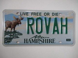 NH Vanity Moose License Plate ROVAH Land Rover? Range Rover? Rover the Dog?