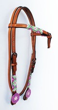 Horse Show Bridle Western Leather Headstall 7941HB