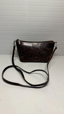 Vintage Brighton One World Animal Print Small Brown Leather Bag-Cute!