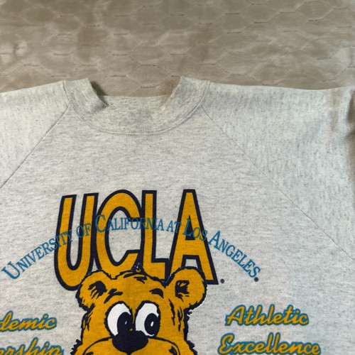 Felpa vintage anni 80 UCLA University of California Los Angeles Bruins Raglan Lg - Foto 5 di 10