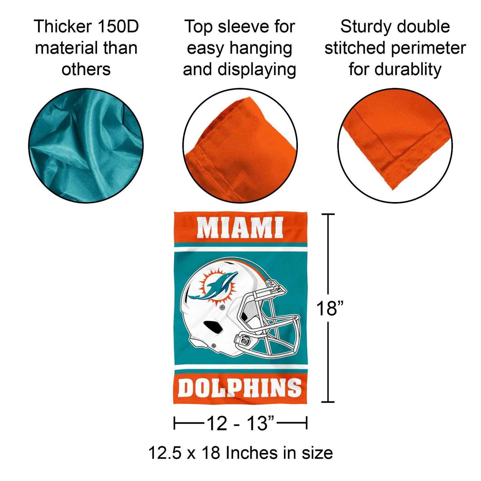 Miami Dolphins Helmet  Garden Yard Banner Flag