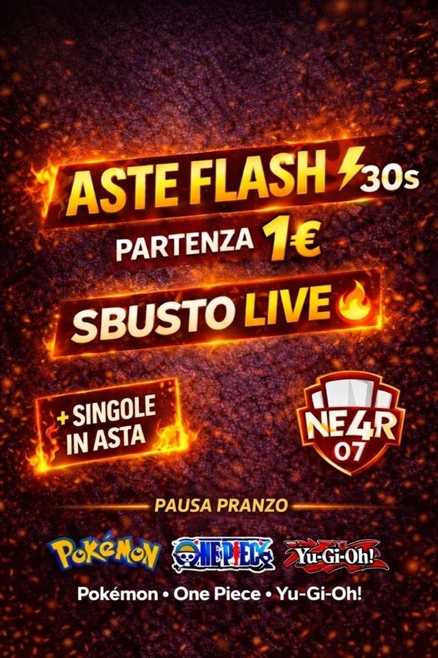 ASTE FLASH 30s ⚡ PARTENZA 1€ | POKÉMON - OP - YUGI