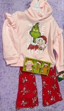 GRINCH  CINDY WHO 3T Pink Girls 2 Piece Hooded Outfit  Wood Standing Tabletop
