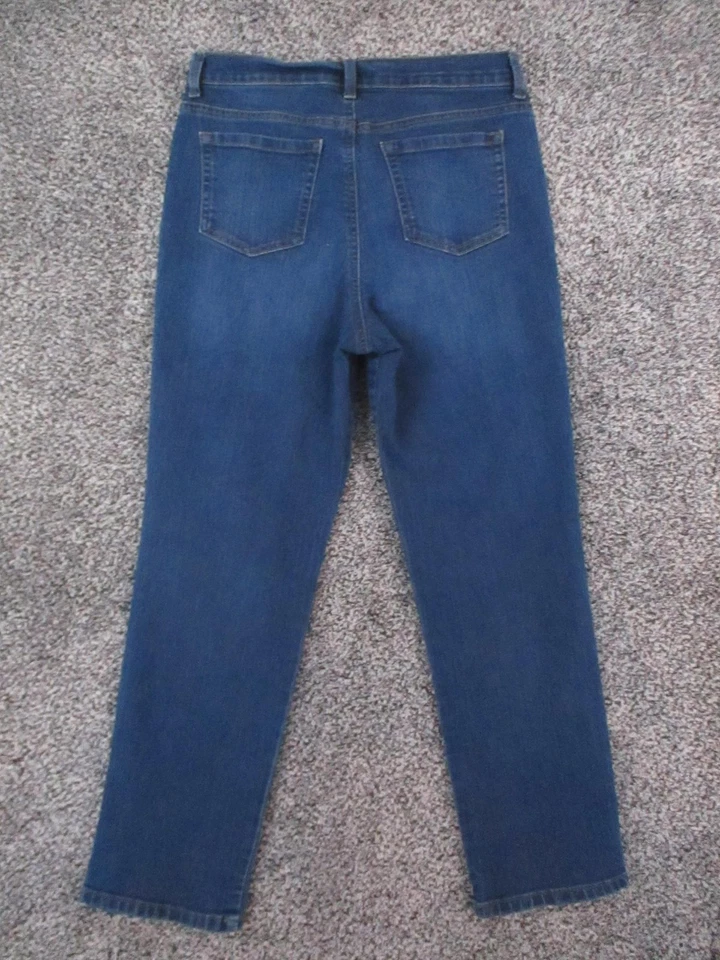 Pantalones de mezclilla Style & Co para mujer 10P azul pierna recta elásticos tiro medio 29x26 Foto 3 de 4