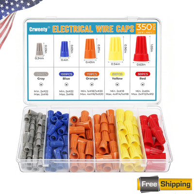 350Pcs Electrical Wire Connectors Nuts Colorful Wire Caps Kit Twist Caps Nuts