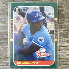 Donruss 1987 The Rookies Bo Jackson #14 Rookie Kansas City Royals 2nd Card. rookie card picture