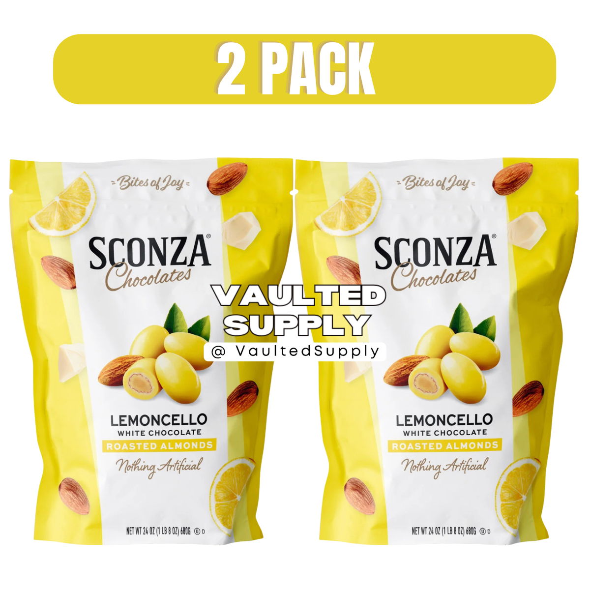 Sconza Limoncello White Chocolate Almonds 2 Pack 24oz Each Costco