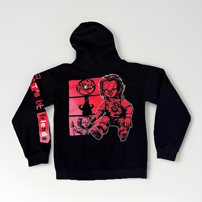 Chucky Hoodie Lets Be Friends Unisex Small Black Halloween Childs Play Cult Goth