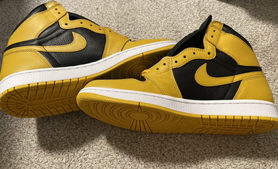 Nike Air Jordan Retro 1 HIGH OG Pollen 2021 Black Yellow NEW Men's 10.5M