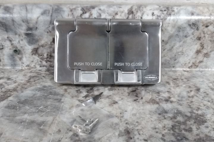 Hubbell HBLSS84X 2 Outlet Opening Silver Stainless Steel Wea