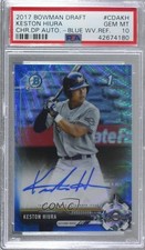 2017 Bowman Draft Chrome Pick Blue Wave Refractor Keston Hiura PSA 10 Auto 4x4