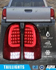 Sequential LED Tube Tail Lights For 2005-2015 Toyota Tacoma Turn Signal Red Lamp