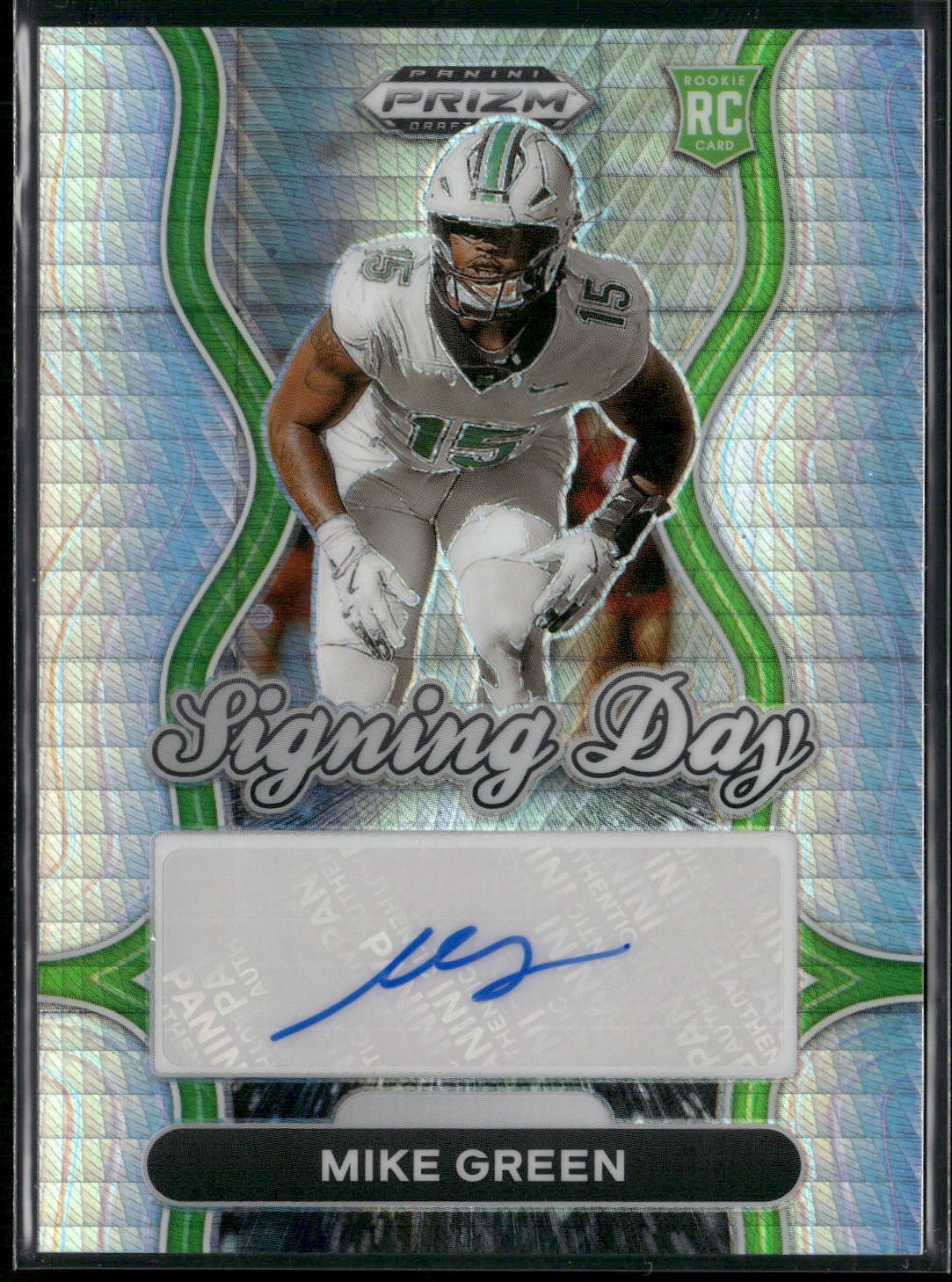 2025 Panini Prizm Draft Picks #SD-MGN Mike Green Signing Day Green AUTO