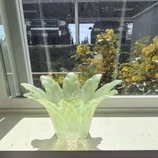 Murano Handmade Light Green Art Glass Vase Decorative Hand Blown Italy