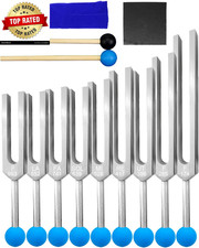 9 Pcs Solfeggio Tuning Fork Set for Healing, 174 Hz, 285 Hz, 396 Hz, 417 Hz,