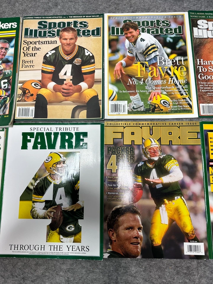 BRETT FAVRE Green Bay Packers Sports Illustrated / Time magazine 10-Pack Lot - Image 3 of 4