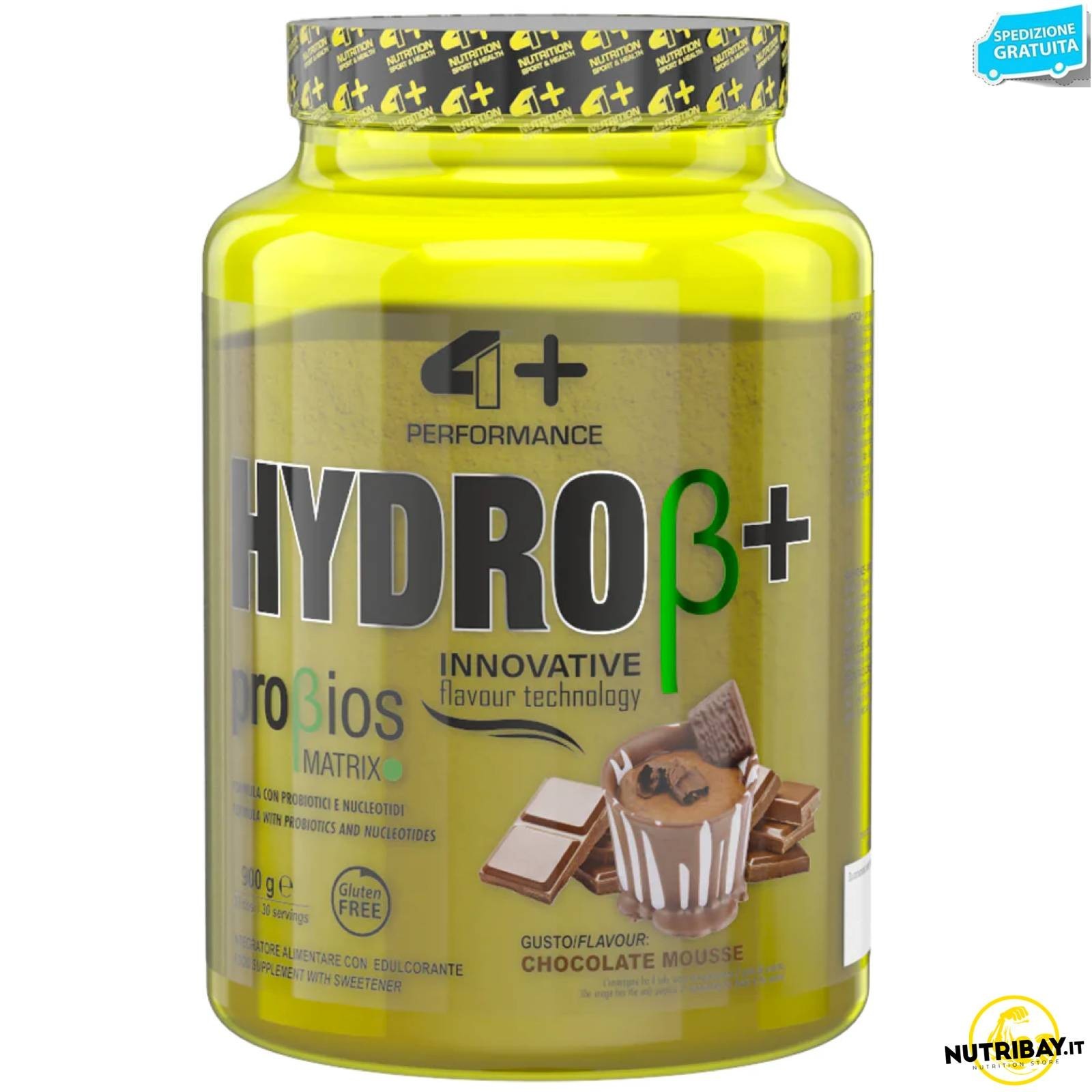 4+ Nutrition HydroB+ 900g: Proteine Idrolizzate e Probiotici per Massa