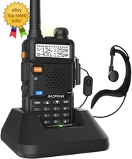 BAOFENG UV-5R Dual Band Two Way Radio (Black), 144-148Mhz & 420-450Mhz