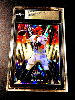 Joe Burrow 1/1 Crystal Refractor 2024 Leaf Metal Bengals #1 Rare Red White Blue