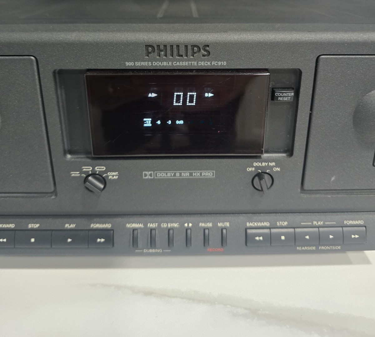 VINTAGE 1992 Philips 900 Series FC 910P Double Cassette Deck Dolby