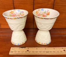 Set of Two 1930s Adam Antique Rare Egg Cups by Steubenville Pottery Co.