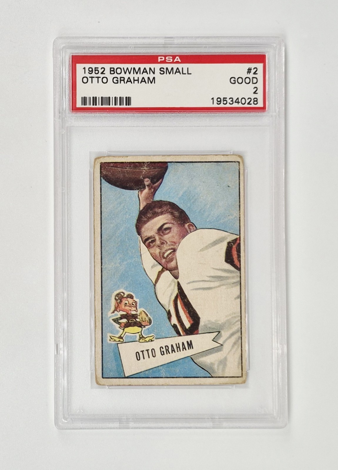 PSA GRADED 2 GOOD VINTAGE 1952 BOWMAN LARGE #2 OTTO GRAHAM CLEVELAND BROWNS NFL