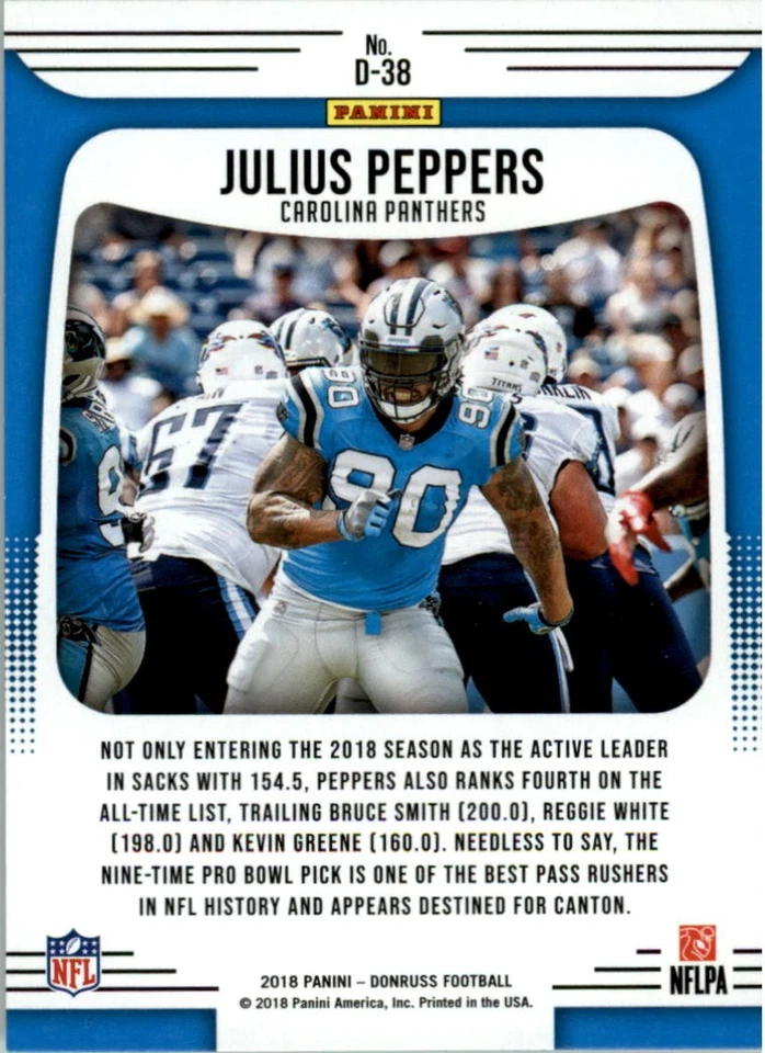 2018 Donruss Dominators #38 Julius Peppers - FB - Image 2 of 2