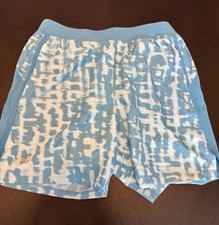 Under Armour Men  s Lg Blue Printed Launch Shorts. 7in Inseam. W/liner. NWT
