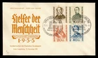 DR WHO 1955 GERMANY FDC PORTRAIT SEMI POST COMBO M75561