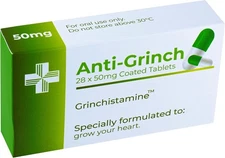GRINCH Joke Pill Box Prank, Gag Gifts for Men, White Elephant Christmas Stocking
