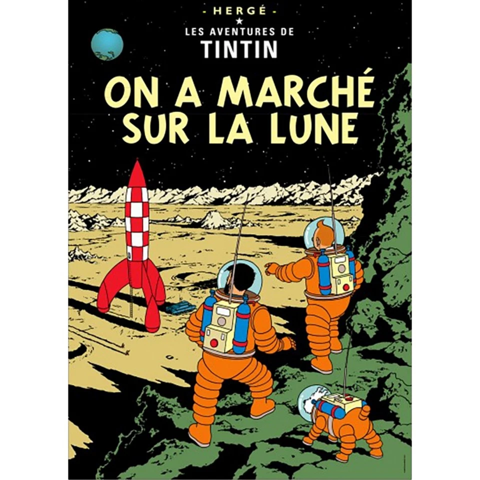 Poster Moulinsart Album de Tintin: On a marché sur la lune 22160 (50x70cm) - Photo 1/1