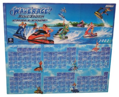 Nintendo Power Welle Rennen Blau Storm Gamecube Kalender (2002) Pull-Out Plakat