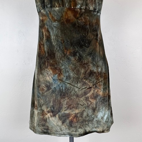 Vintage Dress Women M Babydoll Fairy Grunge Whimsigoth Witch Tie Dye Velvet Puff - Picture 6 of 12