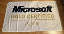 Microsoft Gold Certified Partner Flagge Stoffbanner Fahne Windows XBOX 150x88cm