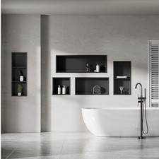 Stainless Steel Shower Niche w/ LED Lighting Waterproof Recessed Bathroom Shelf