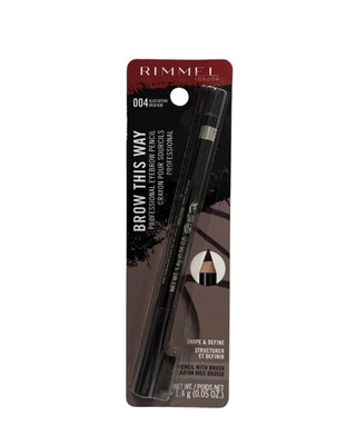 Rimmel London Brow This Way Shape & Define Eyebrow Pencil, #004 Black Brown NEW