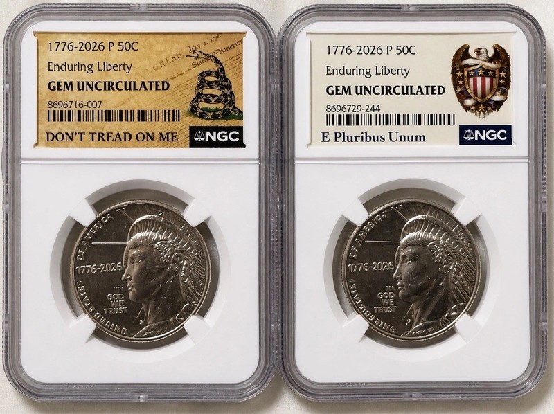 Pair 1776–2026 Enduring Liberty Half Dollars 50c NGC GEM UNC Don’t Tread & E P U