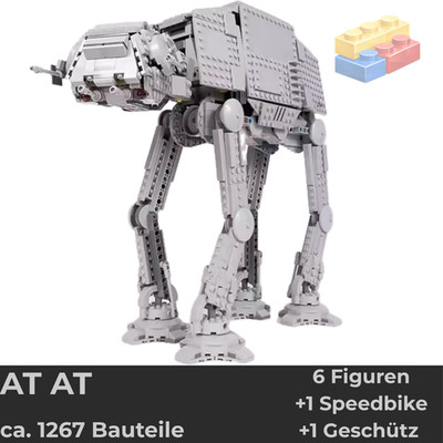Klemmbausteine AT- AT inkl. Minifiguren + Speederbike , ca.1267 Teile