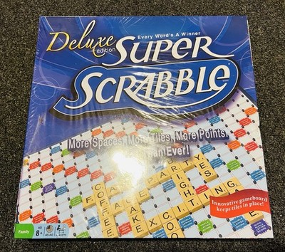 New 2011 Super Scrabble Deluxe Edition Crossword Game Tile Lock (Box Ware)