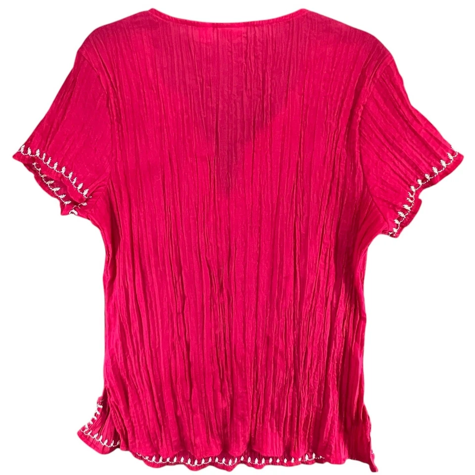 Блузка женская Cato 14-16 Вт розовая вышитая с цветочным рисунком гео прозрачная накидка богемный топ - Изображение 4 из 4