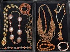10pc Vintage Amber Tone Jewelry Lot 60s 70s Boho Necklaces Bracelets — photo 8