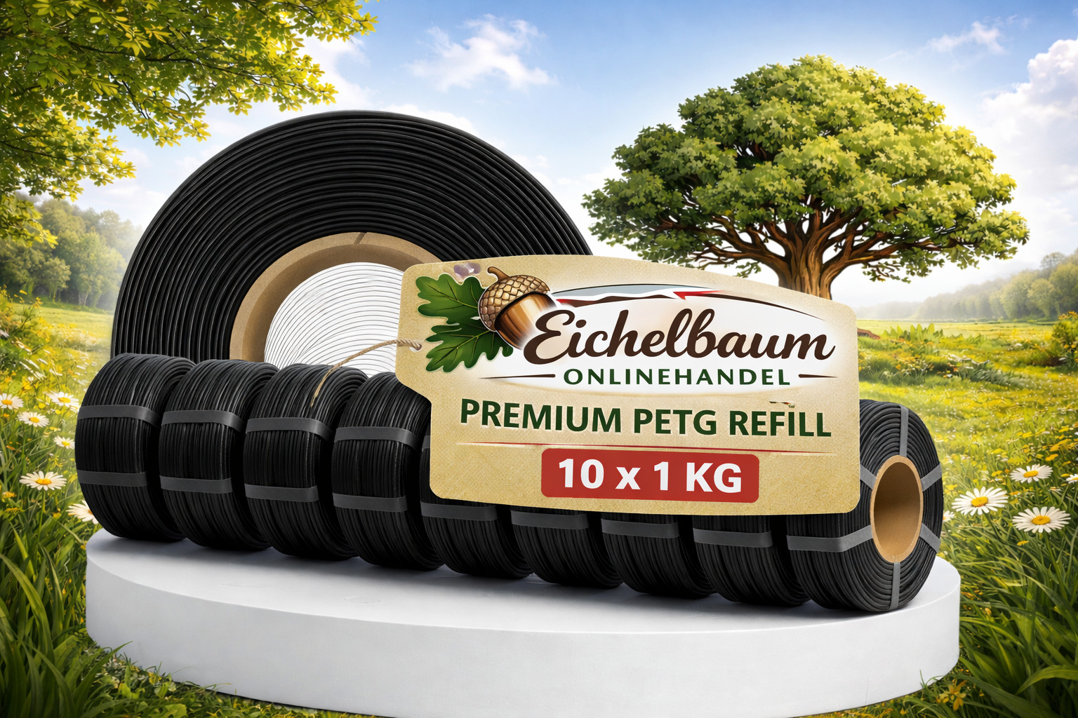 10kg PETG-HF Filament Schwarz 1.75mm Refill passend für Bambu Lab P1S X1C A1