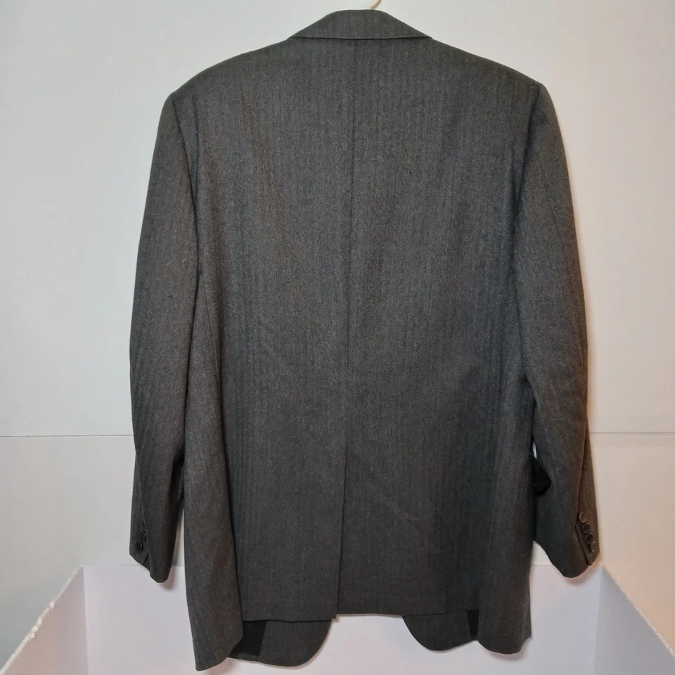 Traje De Colección Años 80 Walter Morton Lana Gris Oscuro Espiga Para Hombres Talla 44R 36X30 EE. UU. Foto 4 de 4