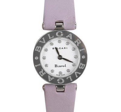 Bulgari BZ22S Bzero1 White Diamond 12P Stahl-Lederarmband 22MM 75684035
