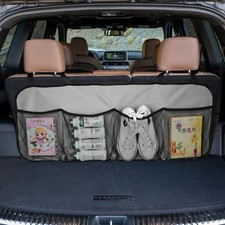 Car Trunk Organizer, Large Capacity Backseat Hanging Storage Bag with 4 Grey