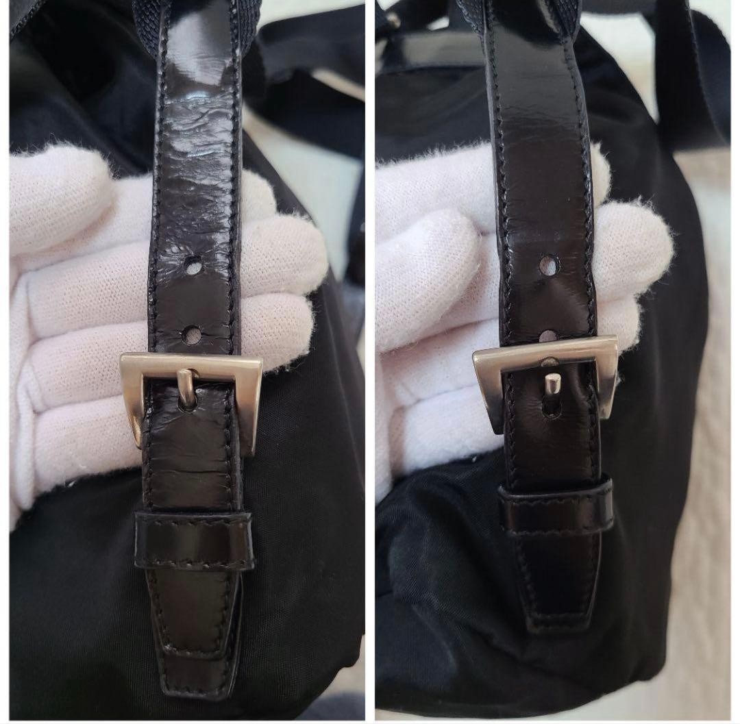 Vintage PRADA Nylon Mini Drawstring Backpack Black - image 4