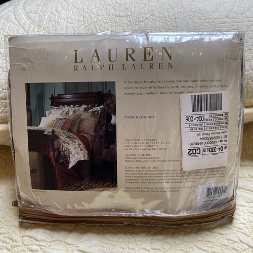 LRL Ralph Lauren Vintage LAKE HOUSE Twin Bedskirt NWOT 14"DROP SPLIT CORNERS - Picture 2 of 4